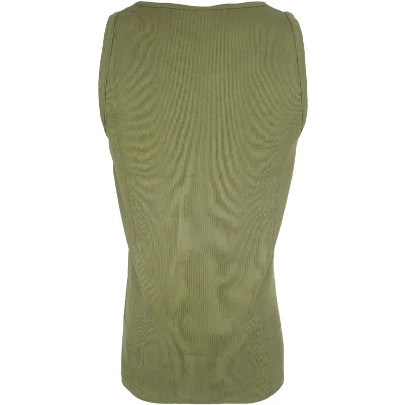 Olive Drab Ribbed Tank Top