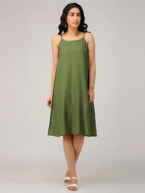 Olive Green Easy Breezy Shibori Dress (Set of 2)