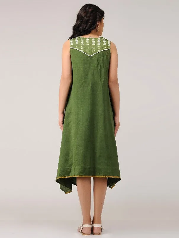 Olive Green Easy Breezy Shibori Dress (Set of 2)