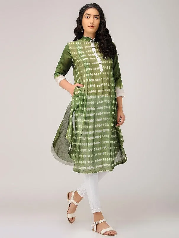 Olive Green Shibori Kurta