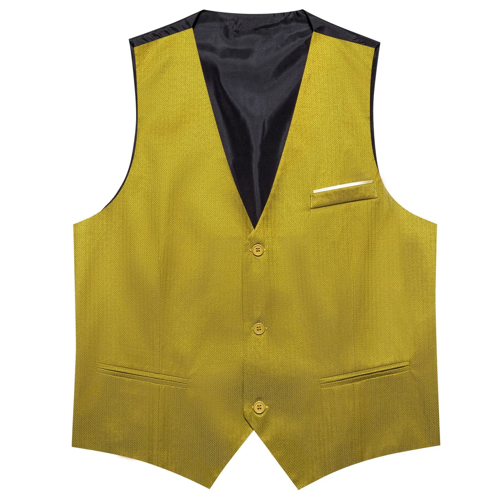 Olive Green Solid Men's V-Neck Business Vest