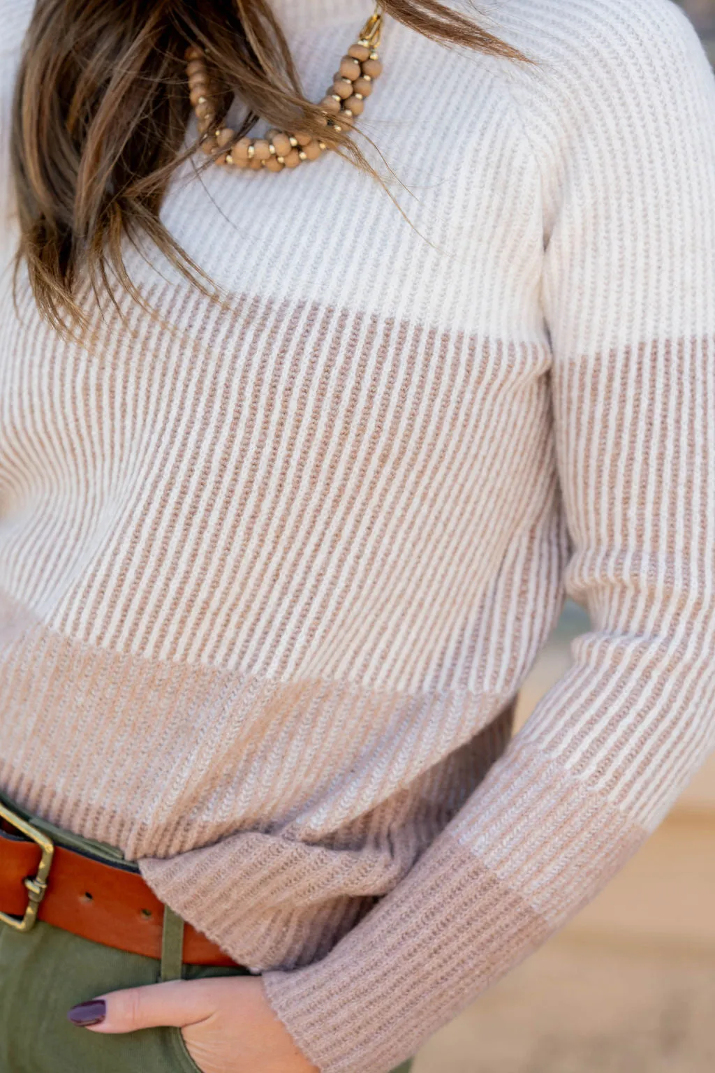 Ombre Ribbed Knit Sweater