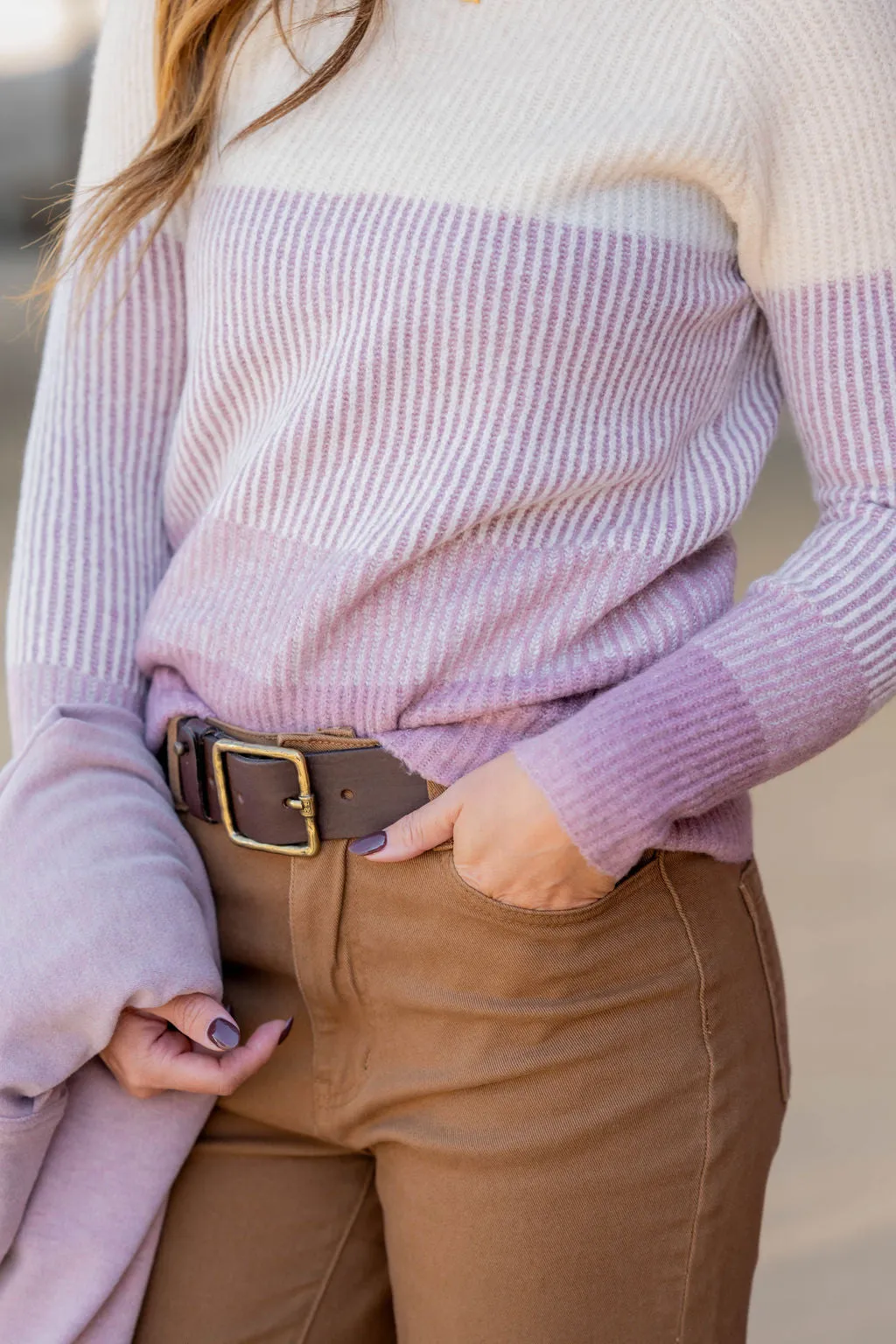 Ombre Ribbed Knit Sweater