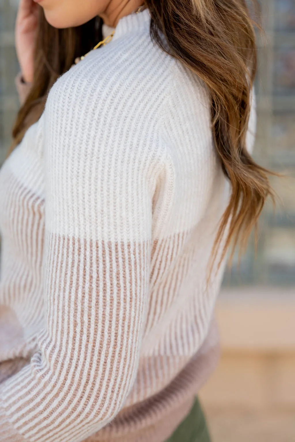 Ombre Ribbed Knit Sweater