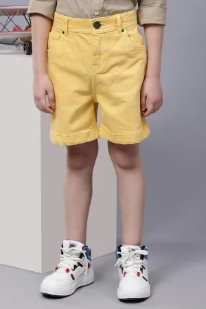 One Friday Kids Boys Yellow Denim Shorts