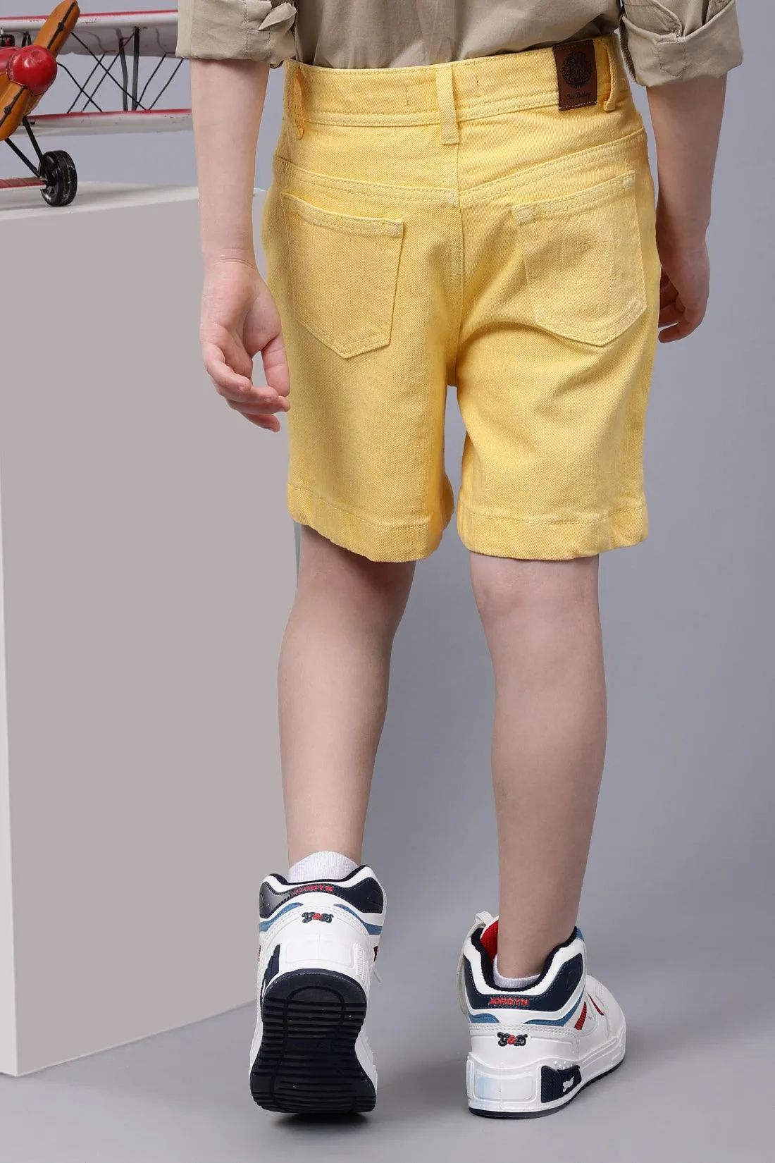 One Friday Kids Boys Yellow Denim Shorts