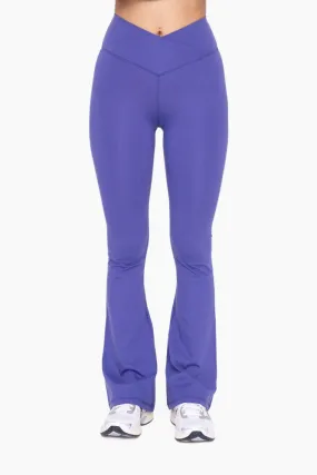 Orient Blue Venice Crossover Waist Yoga Pants