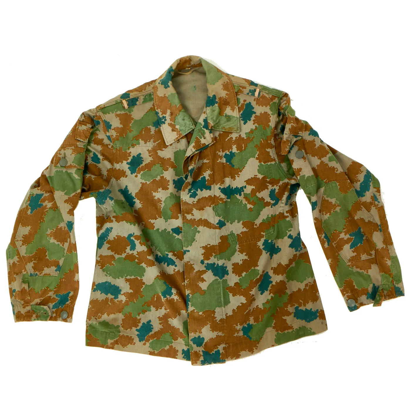 Original East German Cold War Era M58 Flächentarn “Blumentarn” Camouflage Utility Uniform Set - Blouse and Trousers Dated 1964