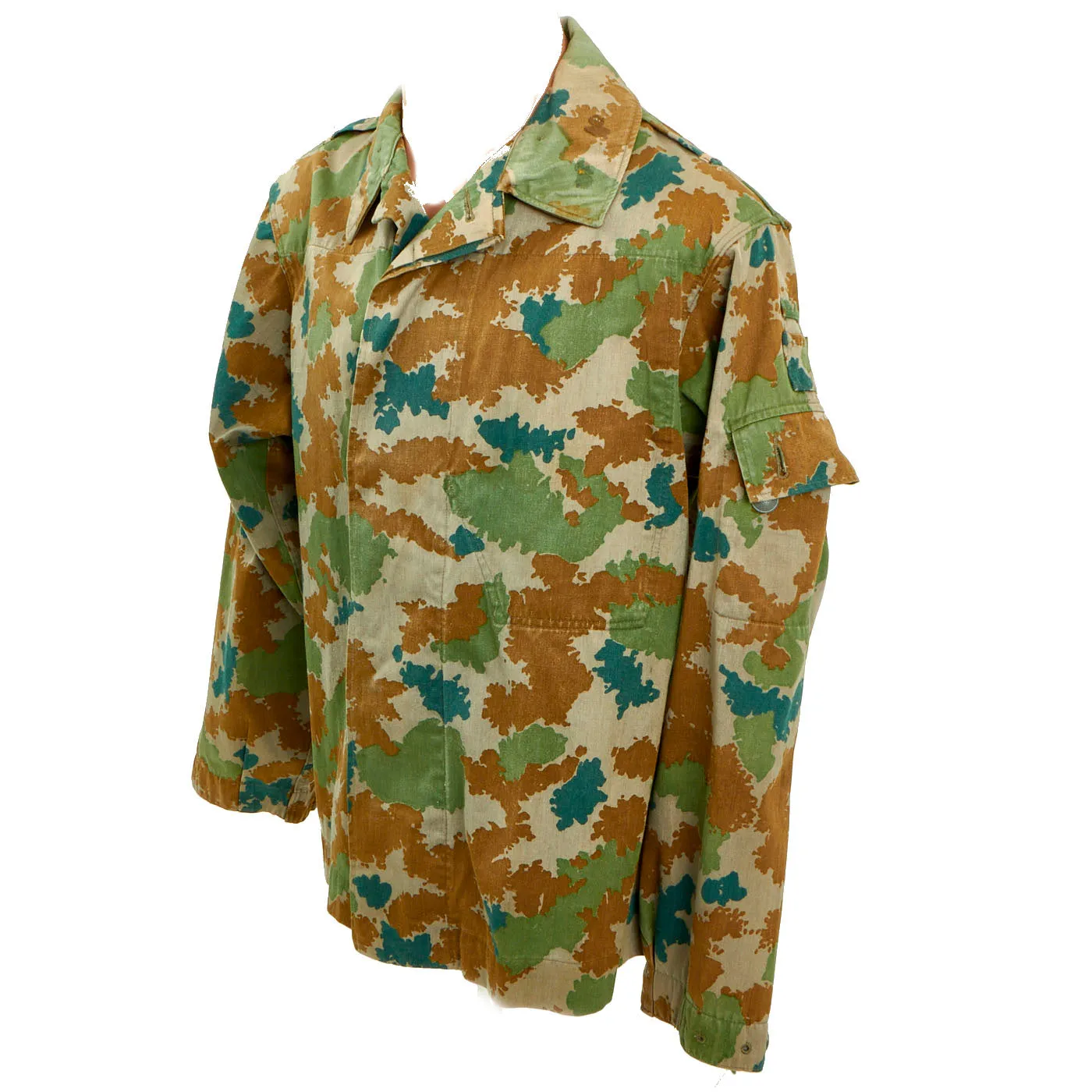 Original East German Cold War Era M58 Flächentarn “Blumentarn” Camouflage Utility Uniform Set - Blouse and Trousers Dated 1964