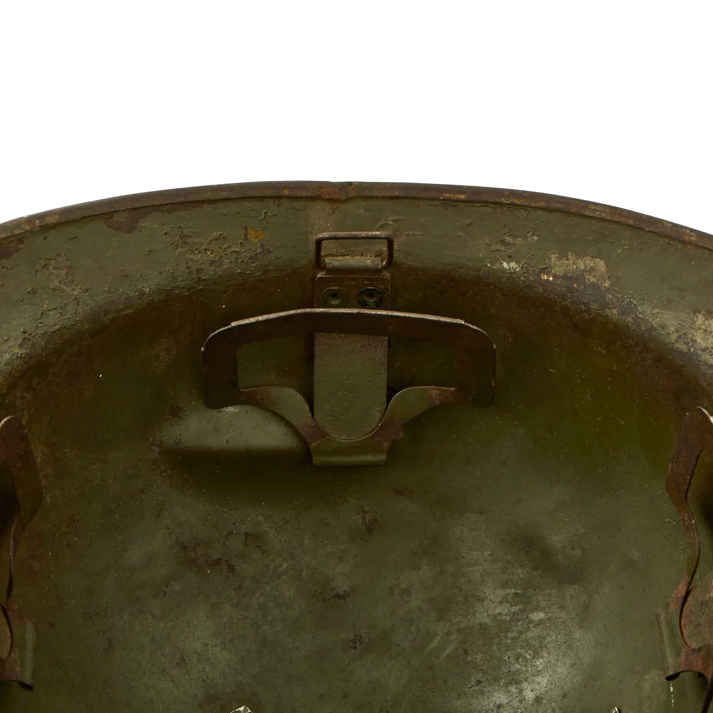 Original Peruvian WWII French Model 1926 Adrian Infantry Helmet with “Sun Emblem” Badge On The Front - Shell Only