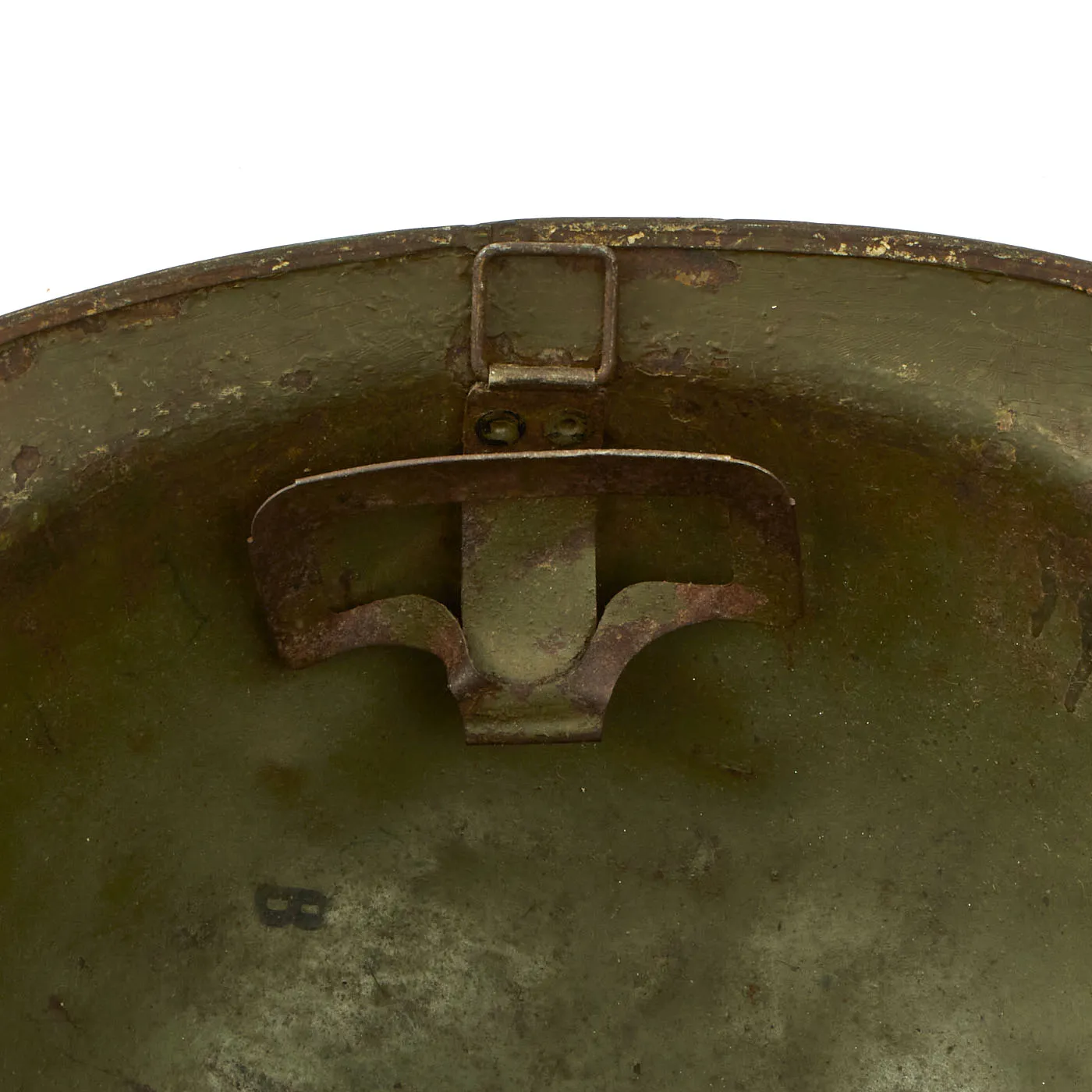 Original Peruvian WWII French Model 1926 Adrian Infantry Helmet with “Sun Emblem” Badge On The Front - Shell Only