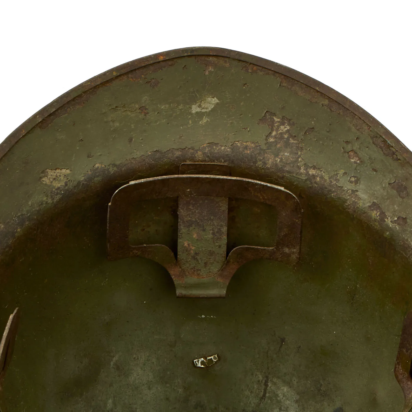 Original Peruvian WWII French Model 1926 Adrian Infantry Helmet with “Sun Emblem” Badge On The Front - Shell Only