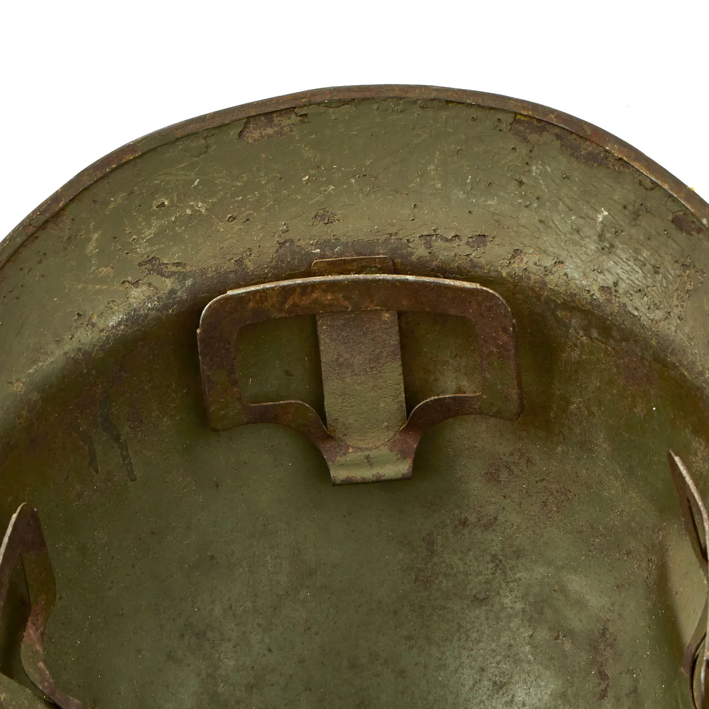 Original Peruvian WWII French Model 1926 Adrian Infantry Helmet with “Sun Emblem” Badge On The Front - Shell Only