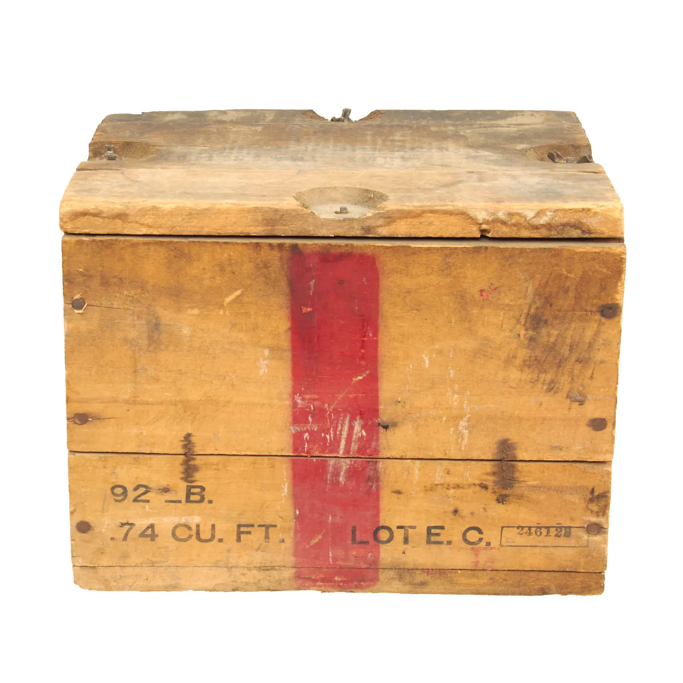 Original U.S. WWII Colt M1911 .45 ACP 1800 Cartridge Wooden Ammunition Crate - Evansville Ordnance Plant