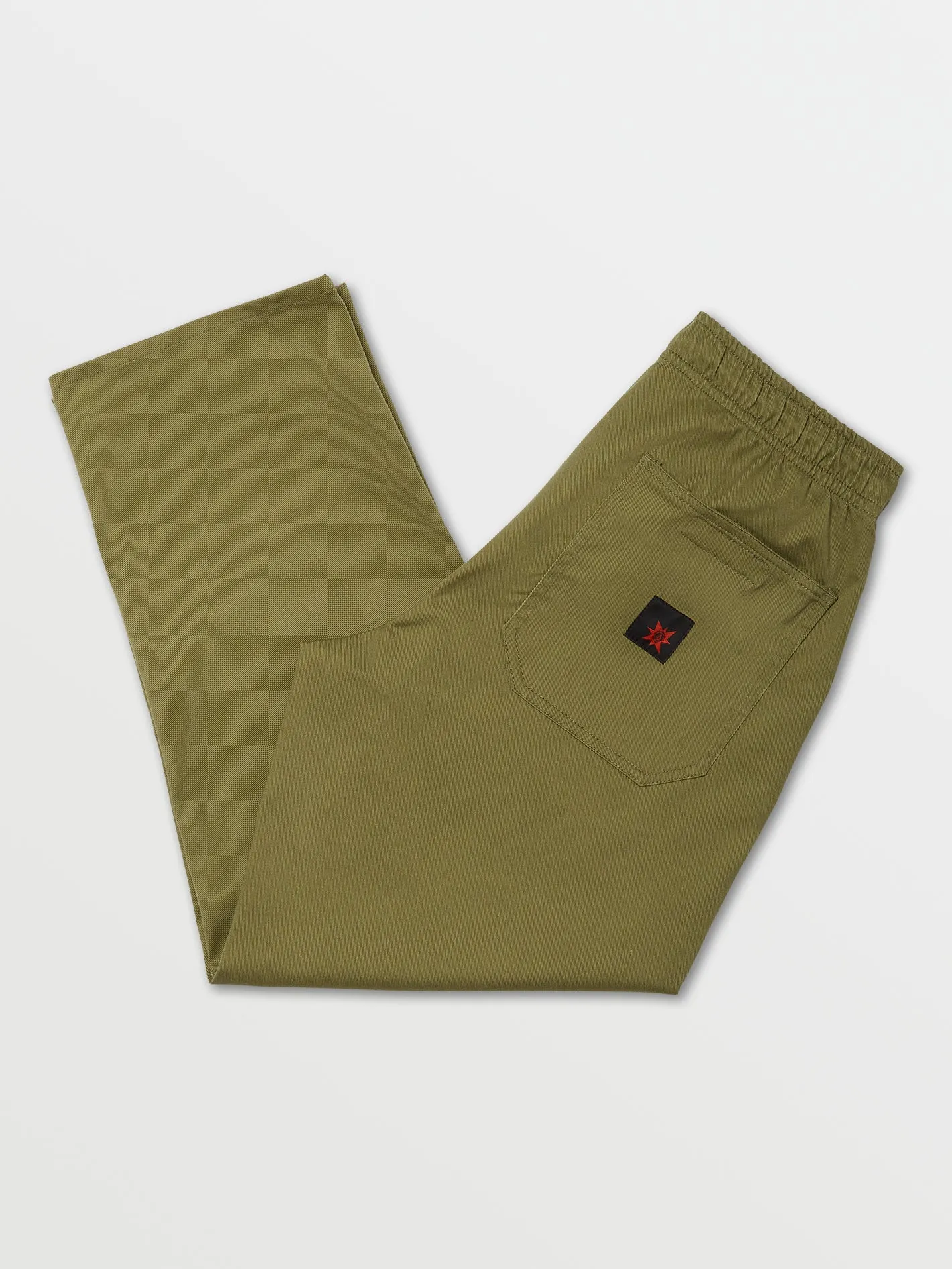 Outer Spaced Solid Elastic Waist Pant - Martini Olive