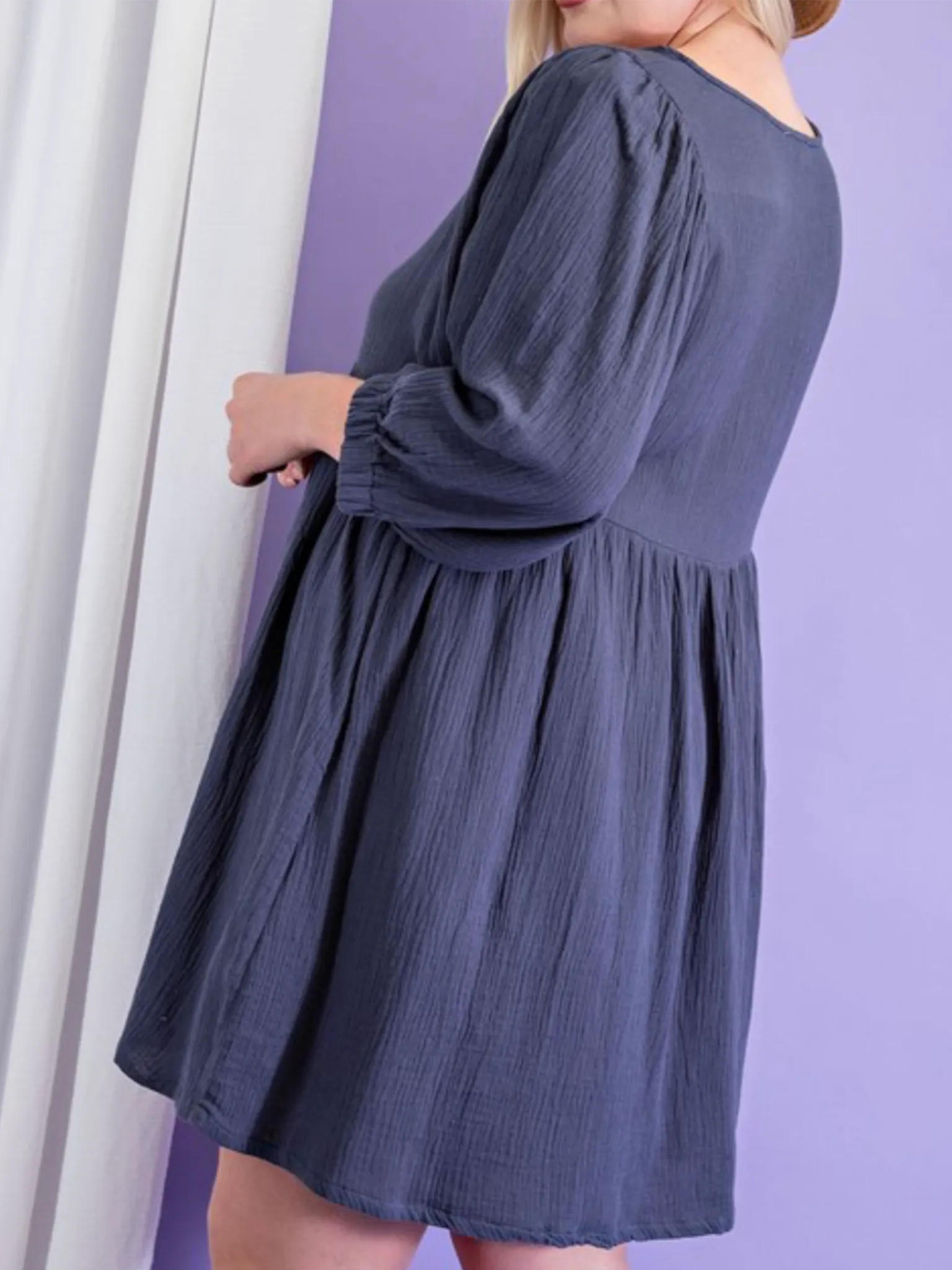 Penelope Linen Dress - Navy