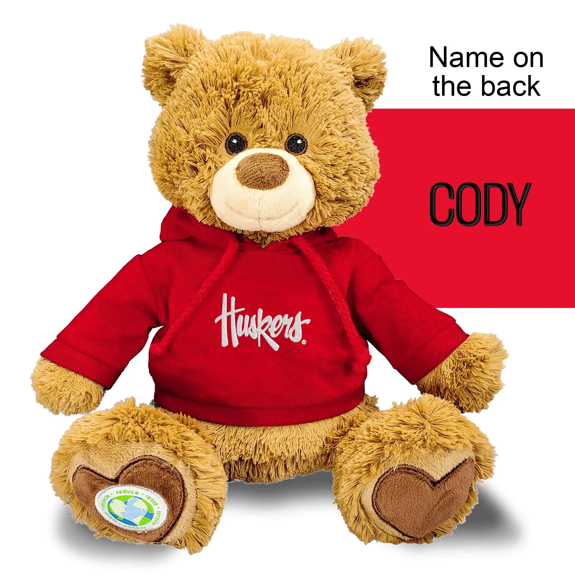 Personalized Nebraska Cornhuskers Script Huskers 10" Plush Bear 2