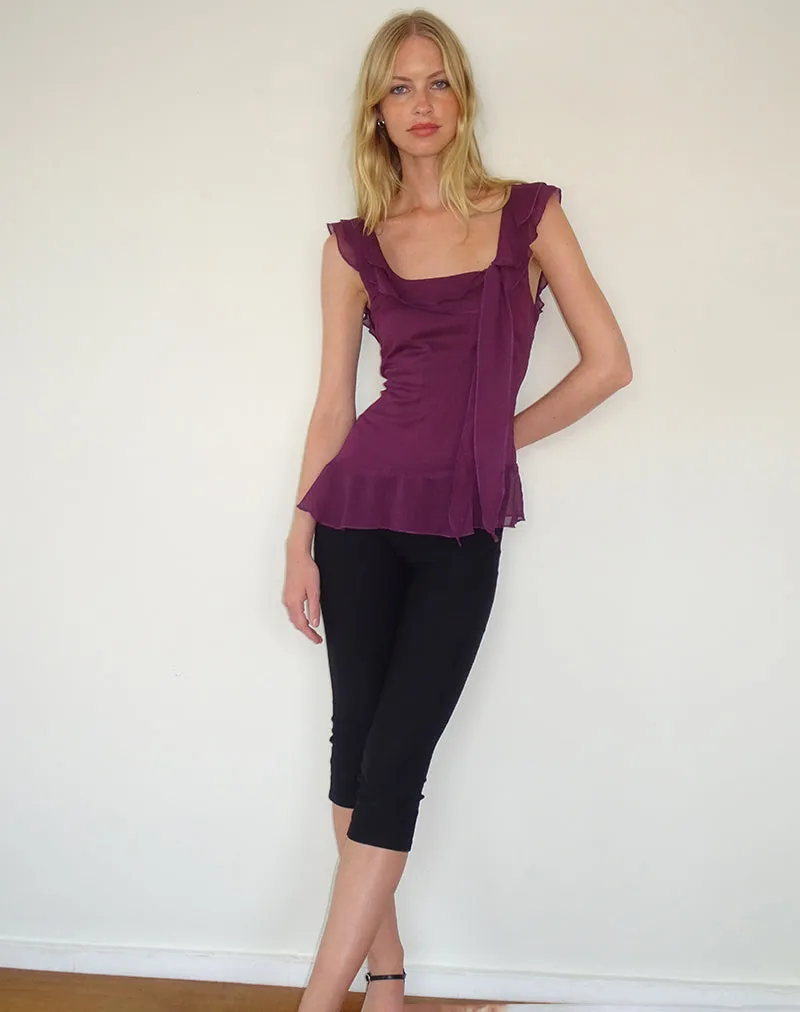 Piro Top in Chiffon Aubergine