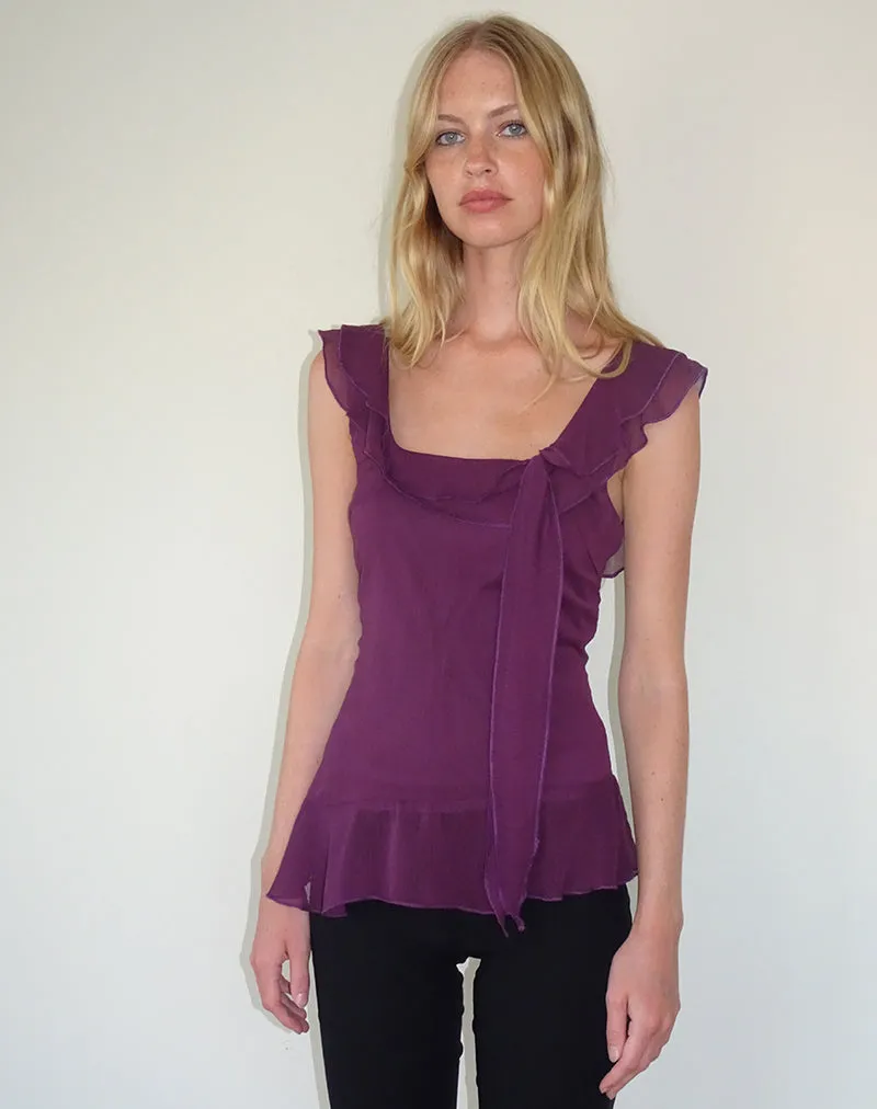 Piro Top in Chiffon Aubergine