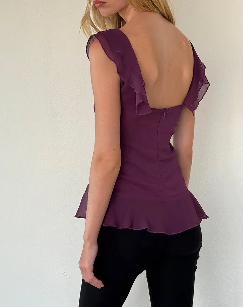 Piro Top in Chiffon Aubergine