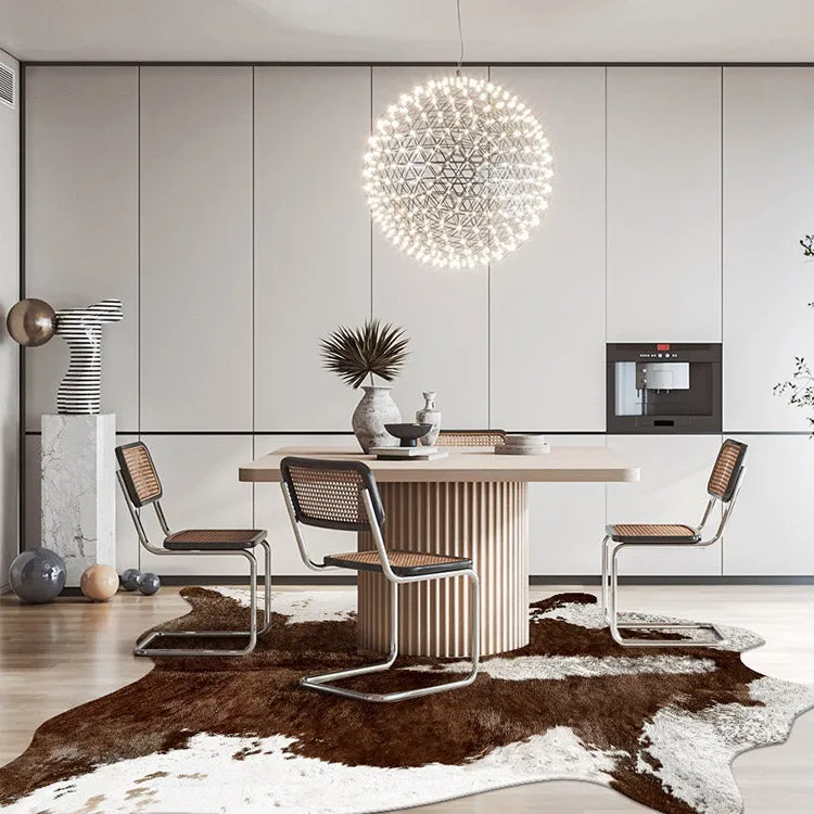 Premium Brown and White Faux Cowhide Rug