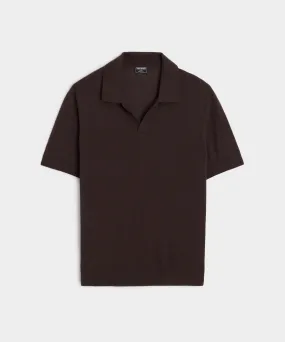 Premium Cashmere Montauk Polo in Espresso Bean