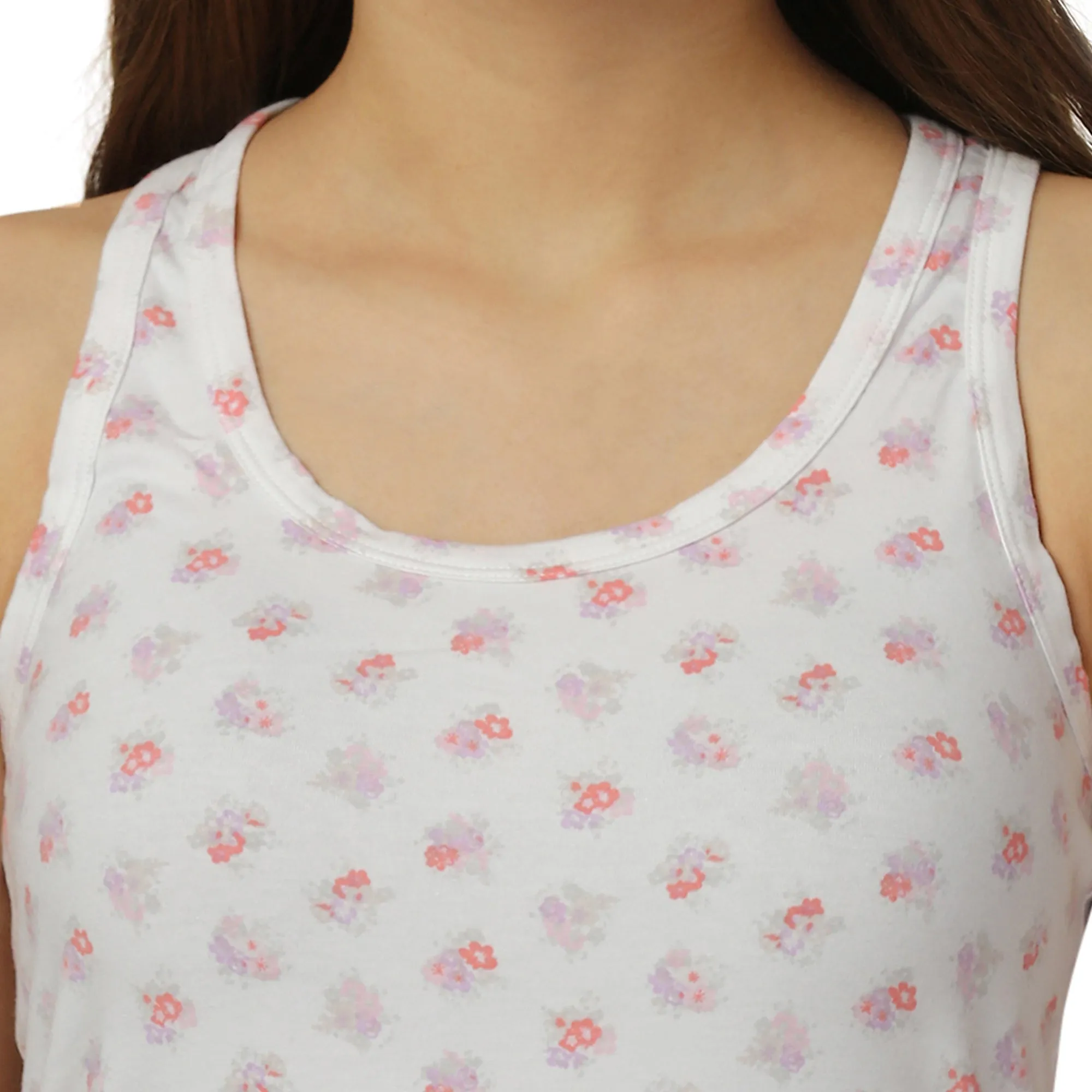 Printed Super Soft Cotton Stretch Racerback Tank Top 3SC-6