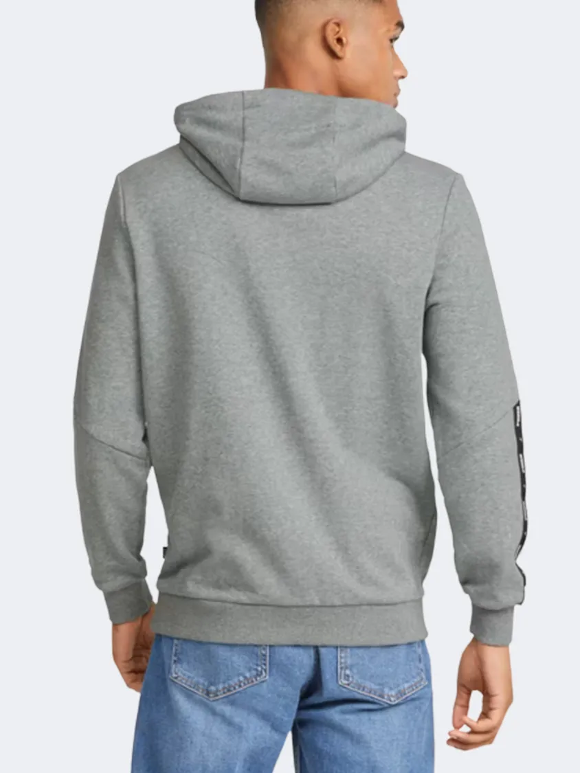 Puma Essentials Plus Tape Men Lifestyle Hoody Grey Heather