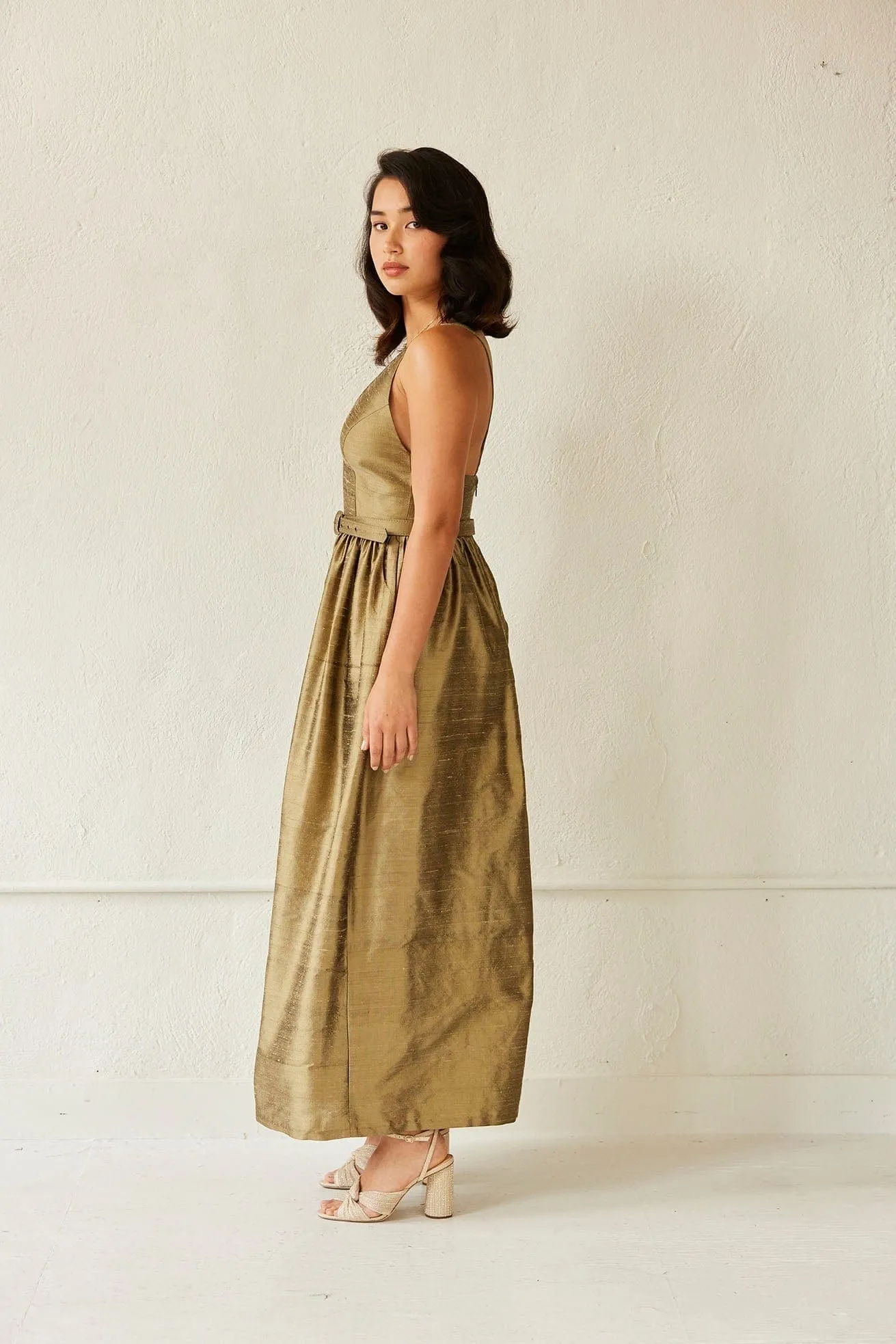 Quynh Jumpsuit in Silk Dupioni