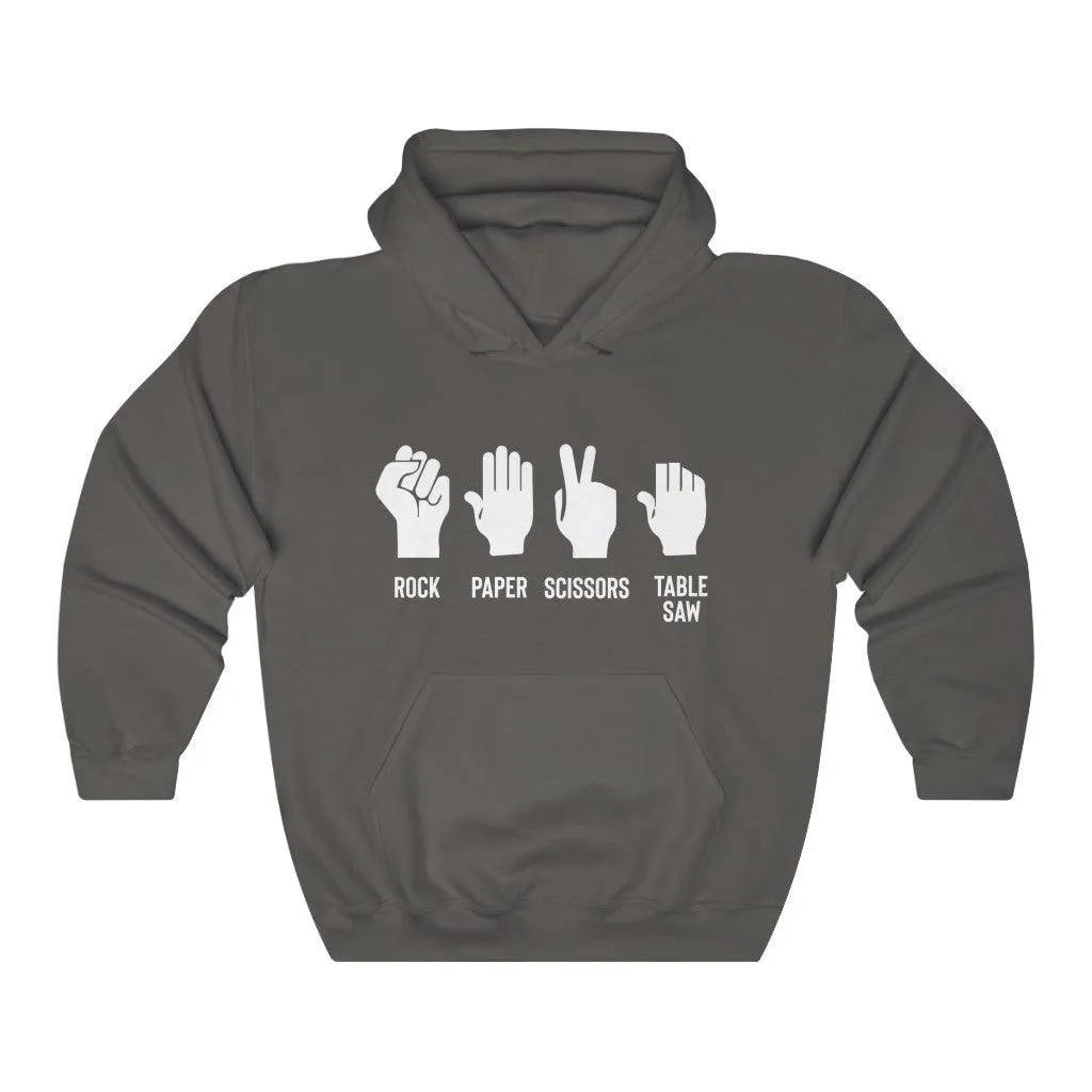 Rock Paper Scissors Table Saw Hoodie