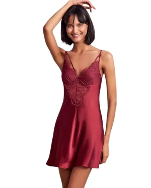 Romantic Embroidered Satin Babydoll Dress