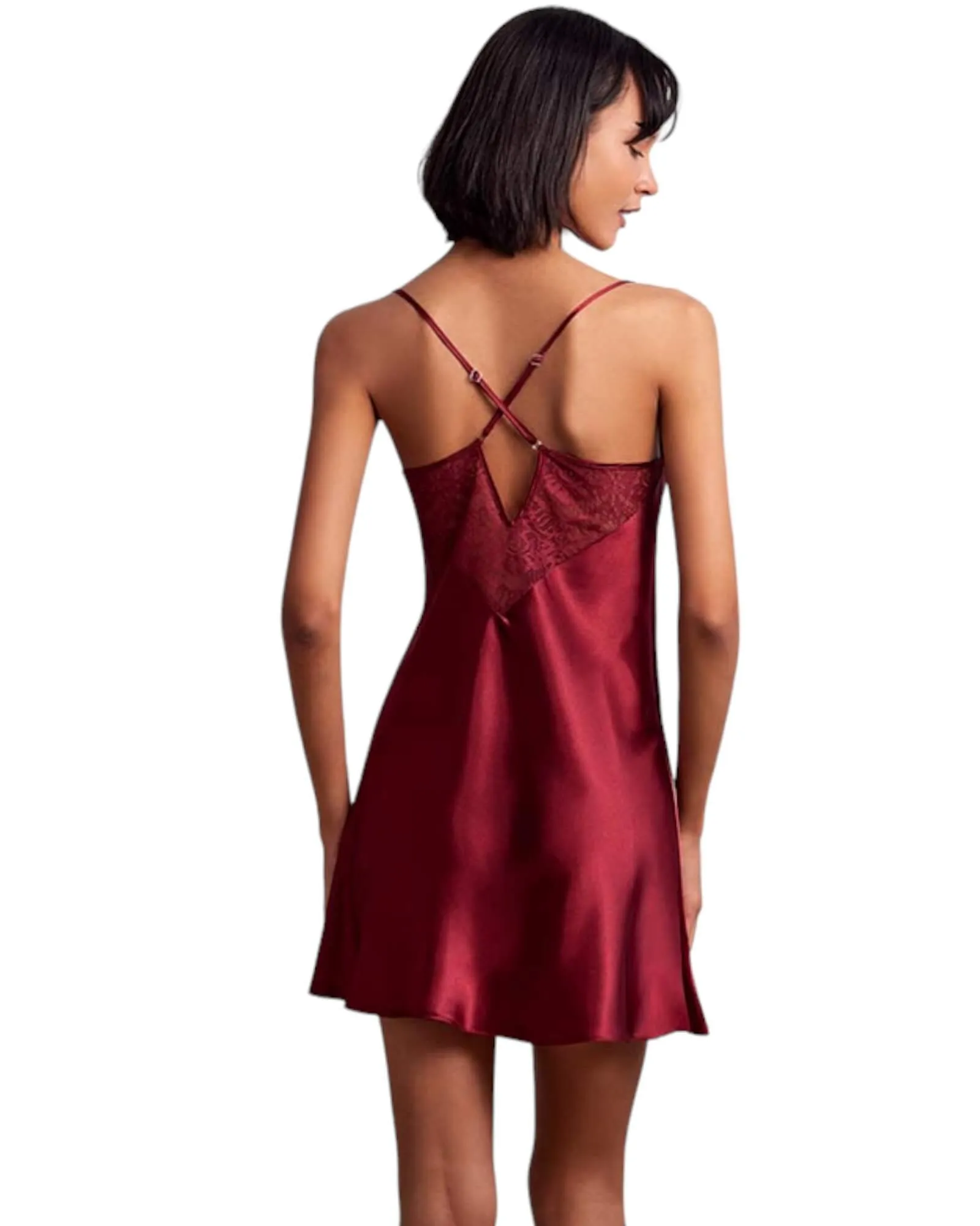 Romantic Embroidered Satin Babydoll Dress