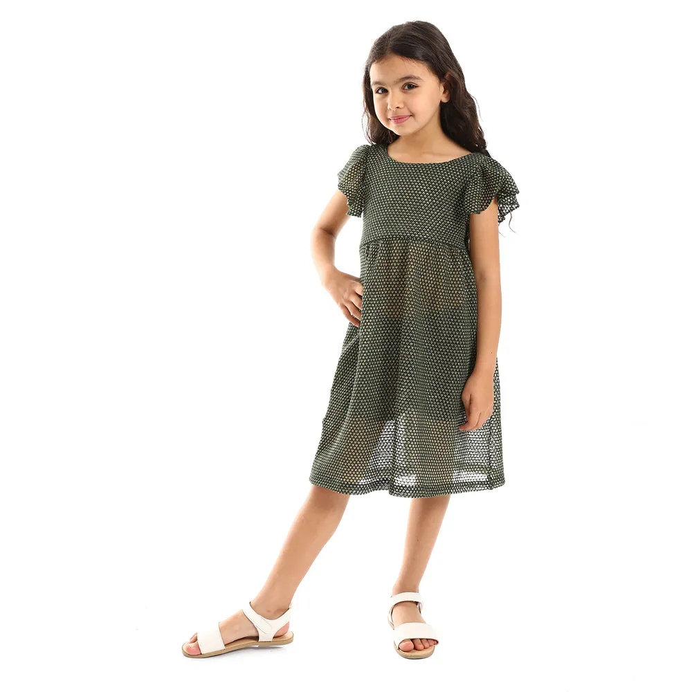 Ruffles Shoulders Girls Dress (G129) - Kady