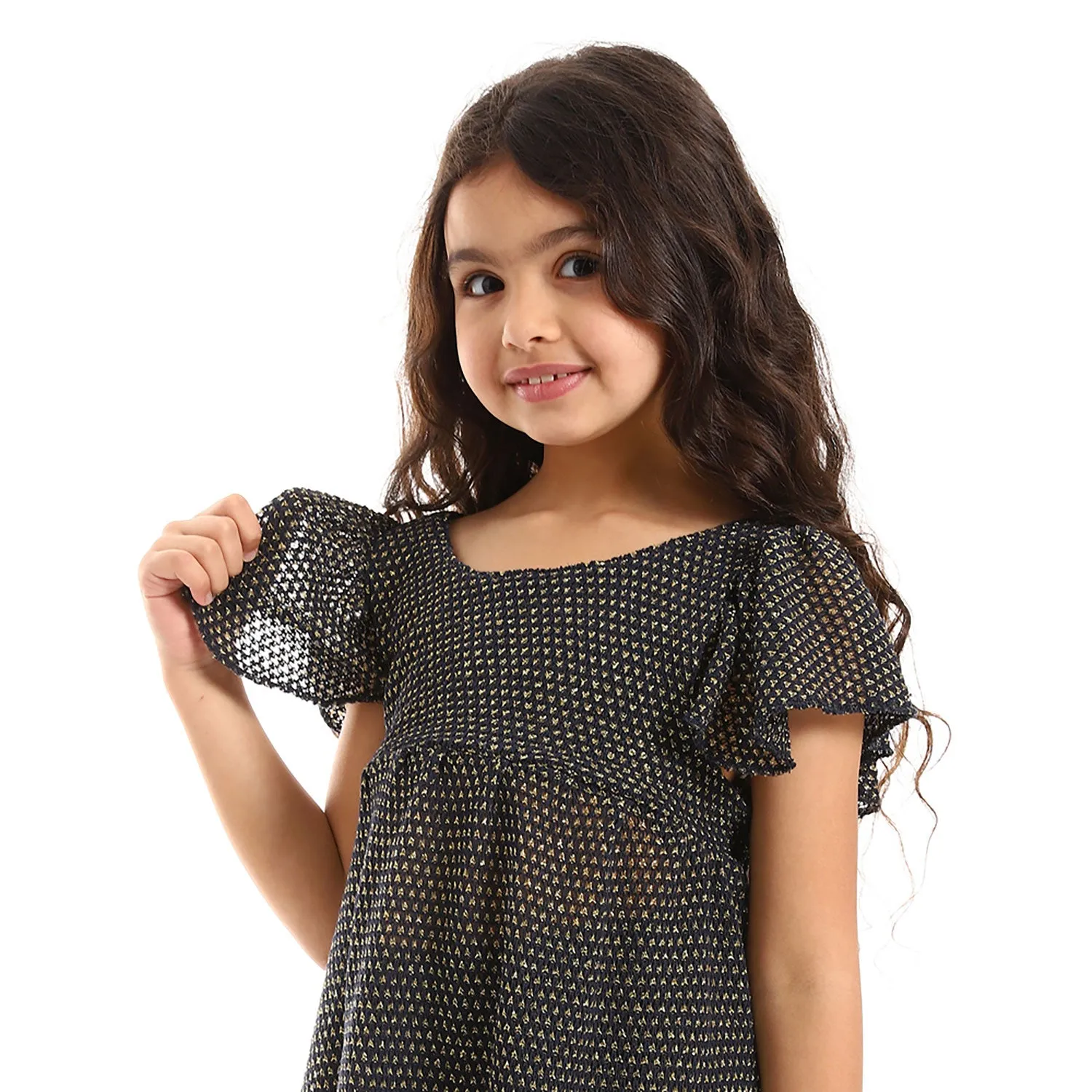 Ruffles Shoulders Girls Dress (G129) - Kady