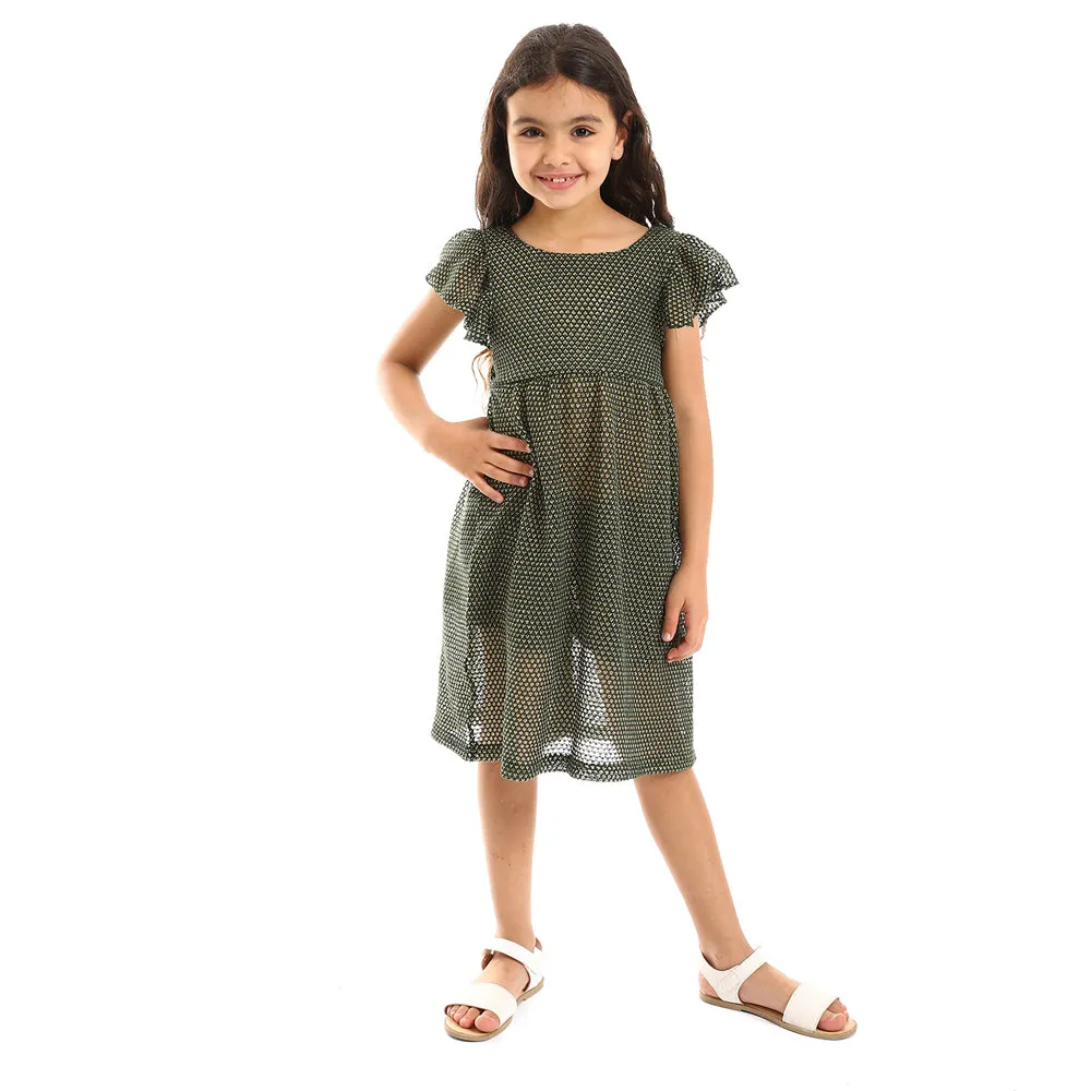 Ruffles Shoulders Girls Dress (G129) - Kady