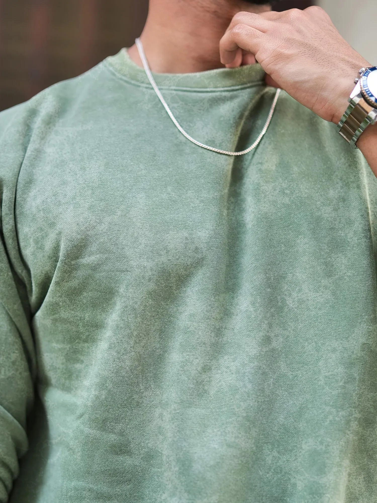 Rugged Acid Wash Hunter Green Sweatshirt