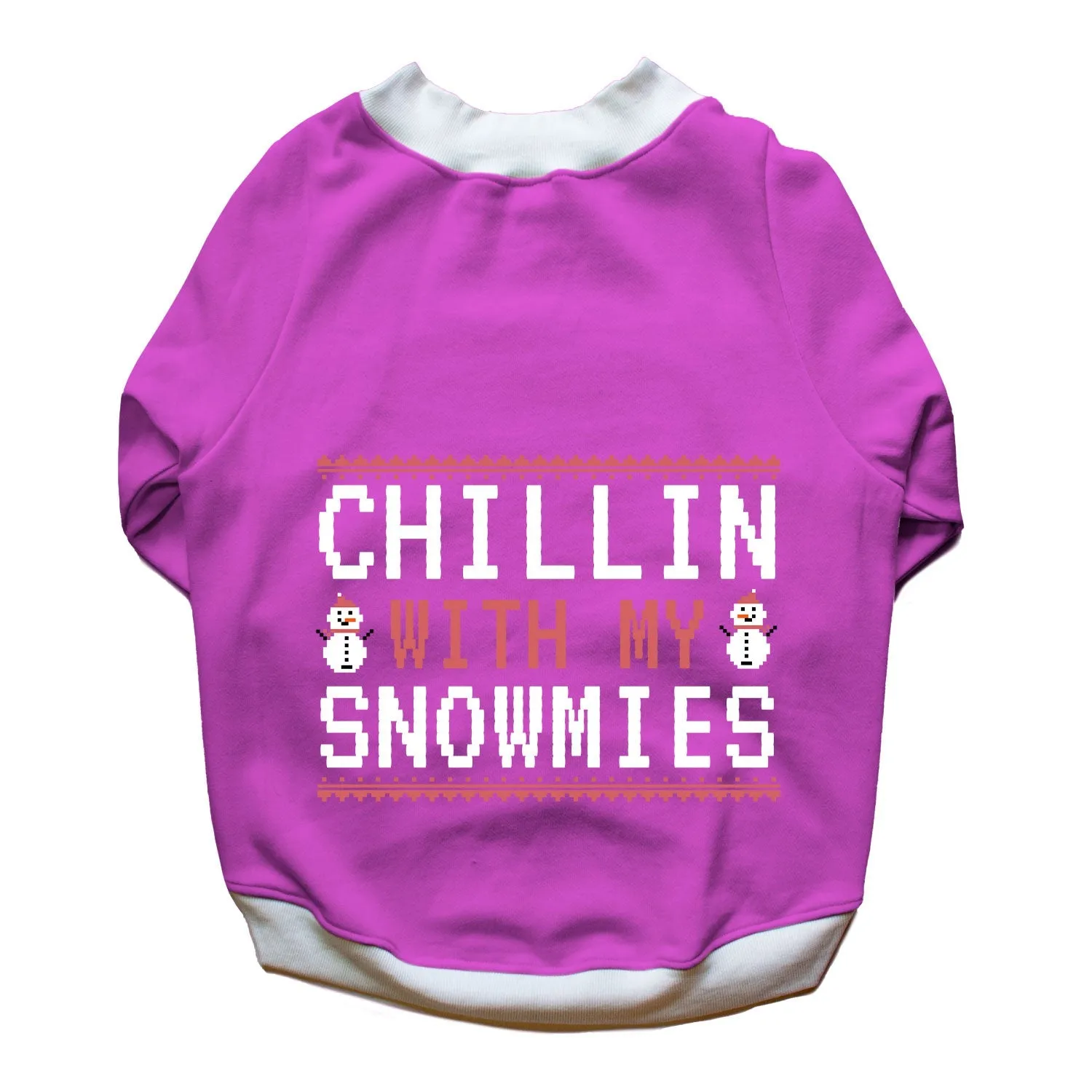 Ruse 'Basics' "Chillin With My Snowmies" Printed Crew Neck Full Sleeve Sweatshirt For Dogs