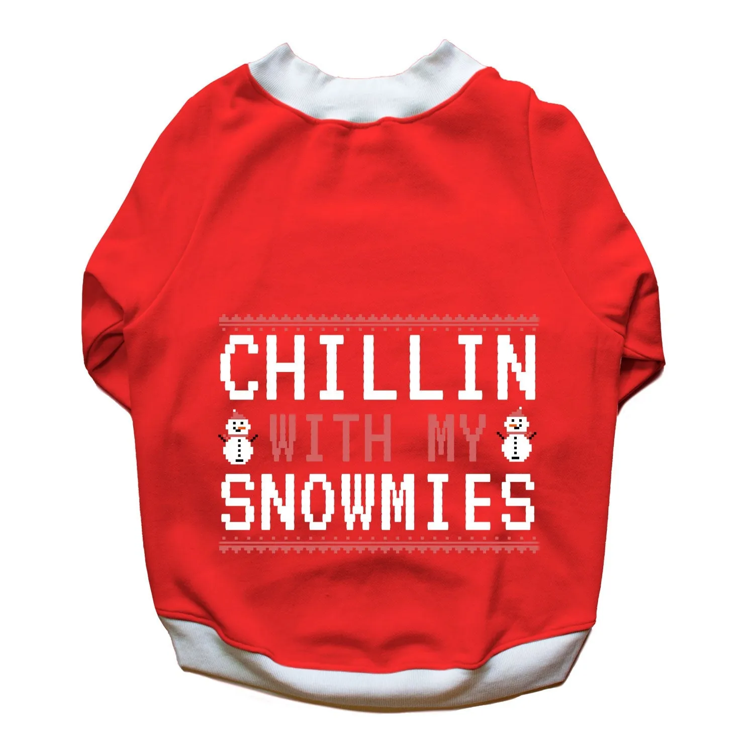 Ruse 'Basics' "Chillin With My Snowmies" Printed Crew Neck Full Sleeve Sweatshirt For Dogs