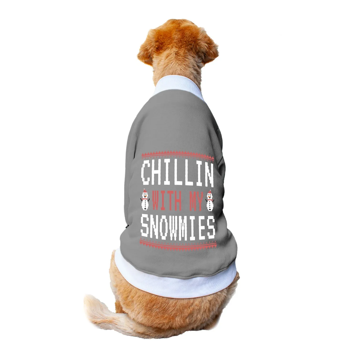 Ruse 'Basics' "Chillin With My Snowmies" Printed Crew Neck Full Sleeve Sweatshirt For Dogs