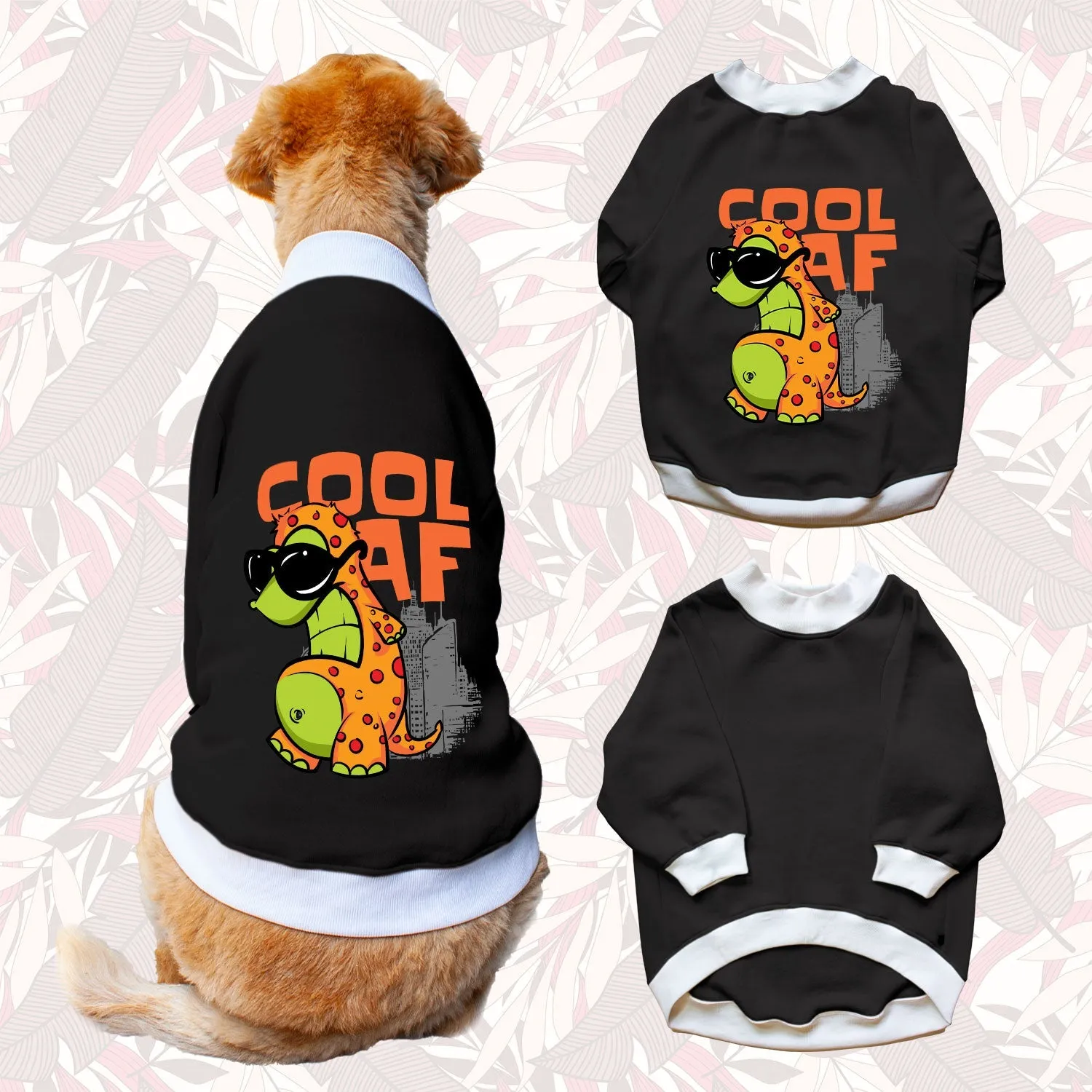 Ruse 'Basics' "Cool AF" Printed Crew Neck Full Sleeve Sweatshirt For Dogs