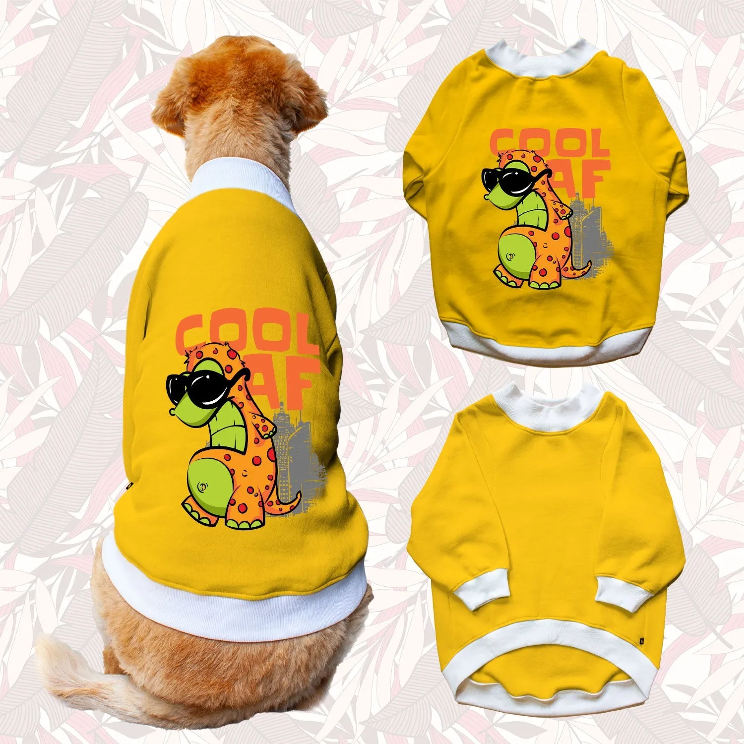 Ruse 'Basics' "Cool AF" Printed Crew Neck Full Sleeve Sweatshirt For Dogs