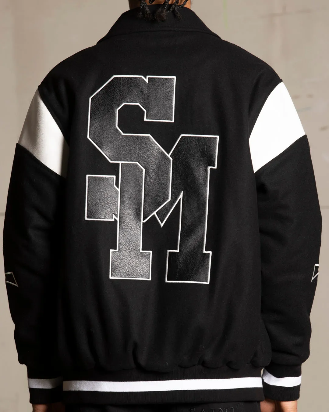 Saint Morta La Rambla Varsity Jacket Black/White