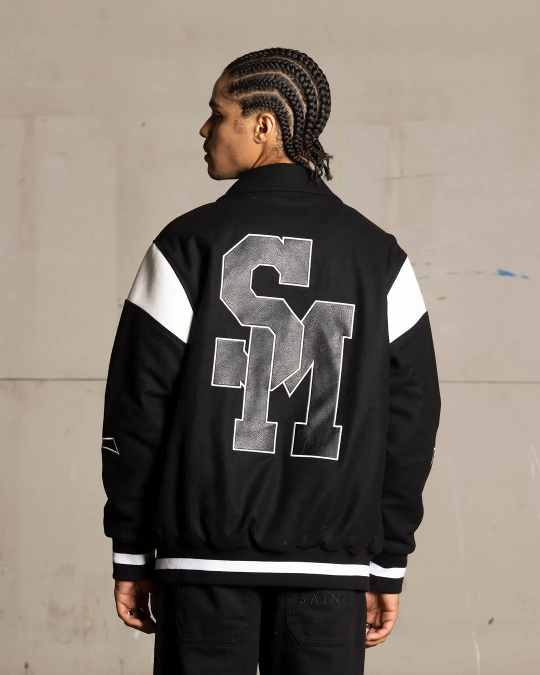 Saint Morta La Rambla Varsity Jacket Black/White