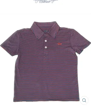 Saltwater Banks Performance Polo Navy/Red Stripe