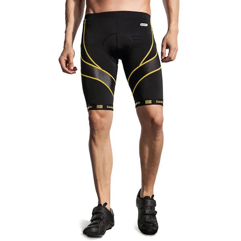 Santic Light velocity Yellow Men Padded Cycling Shorts