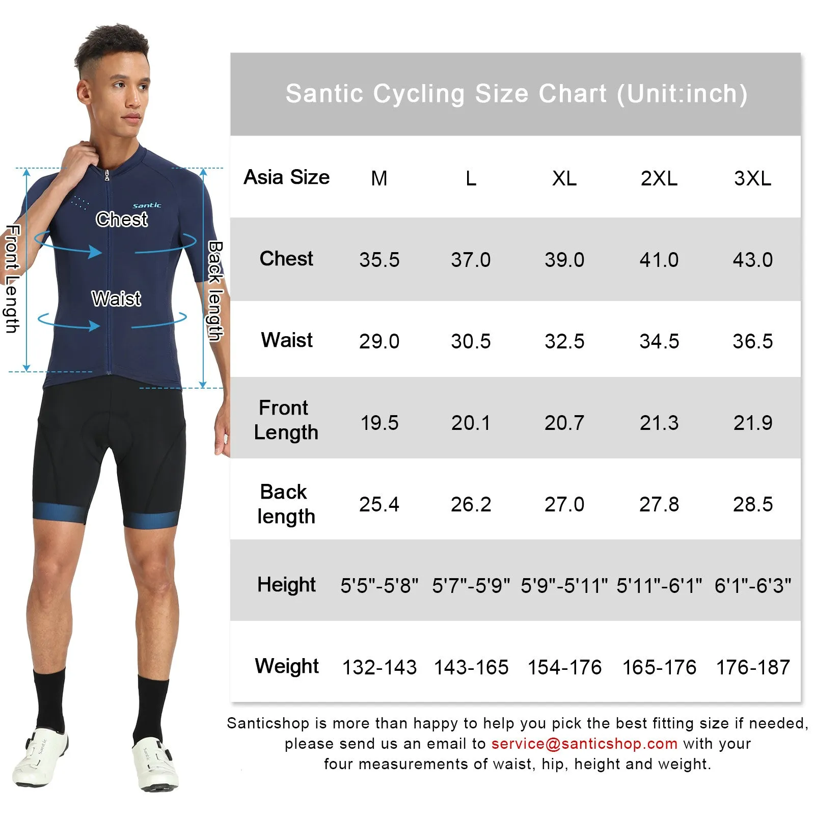 Santic Sight Pure Men Cycling short Jersey Navy