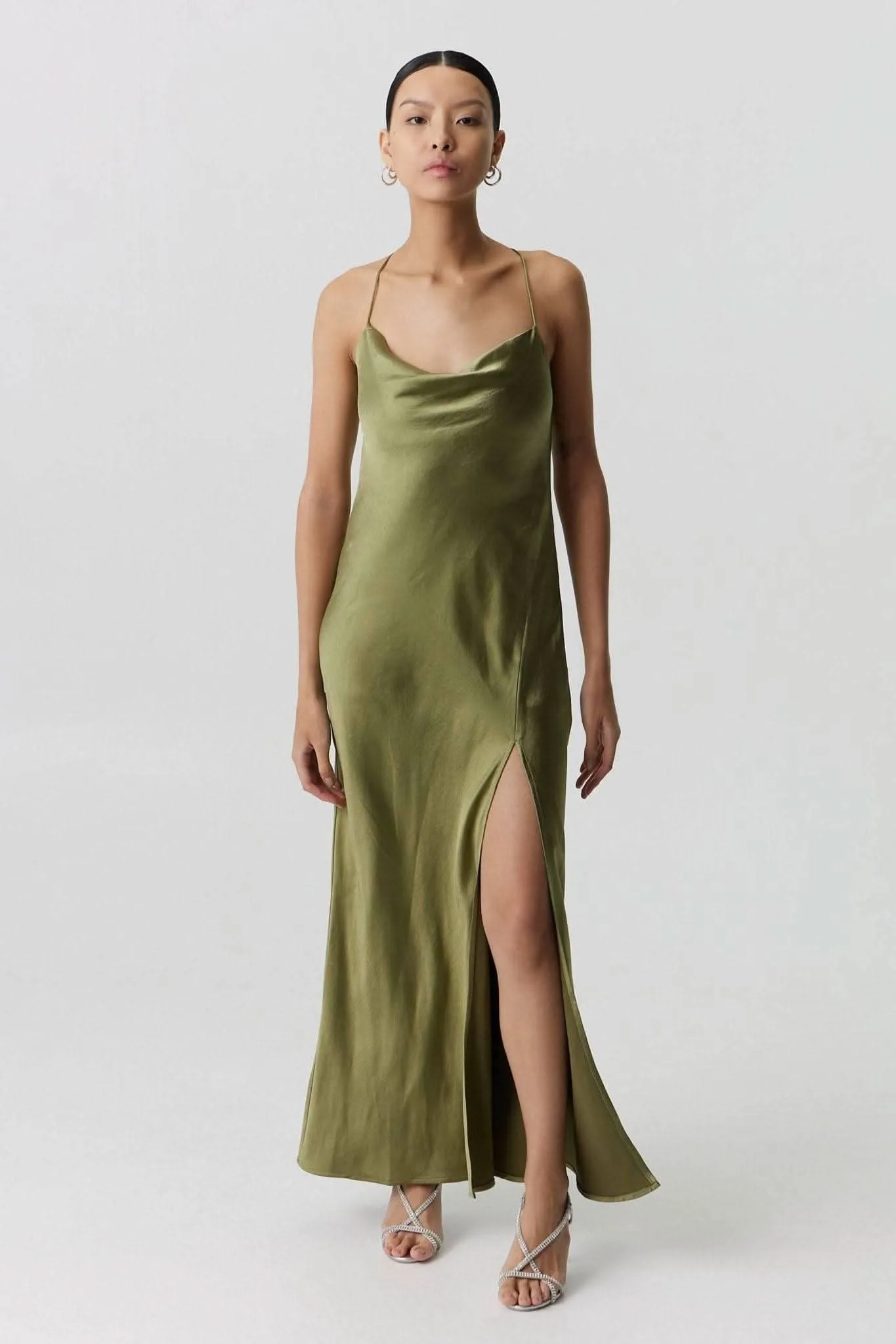 Satin Split Slip Maxi Dress