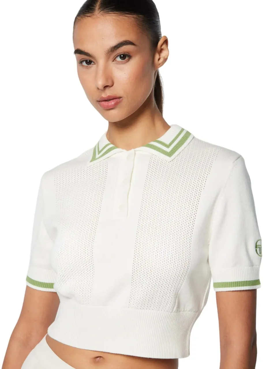 Sergio Tacchini Women's Perla Knit Cropped Polo Shirt