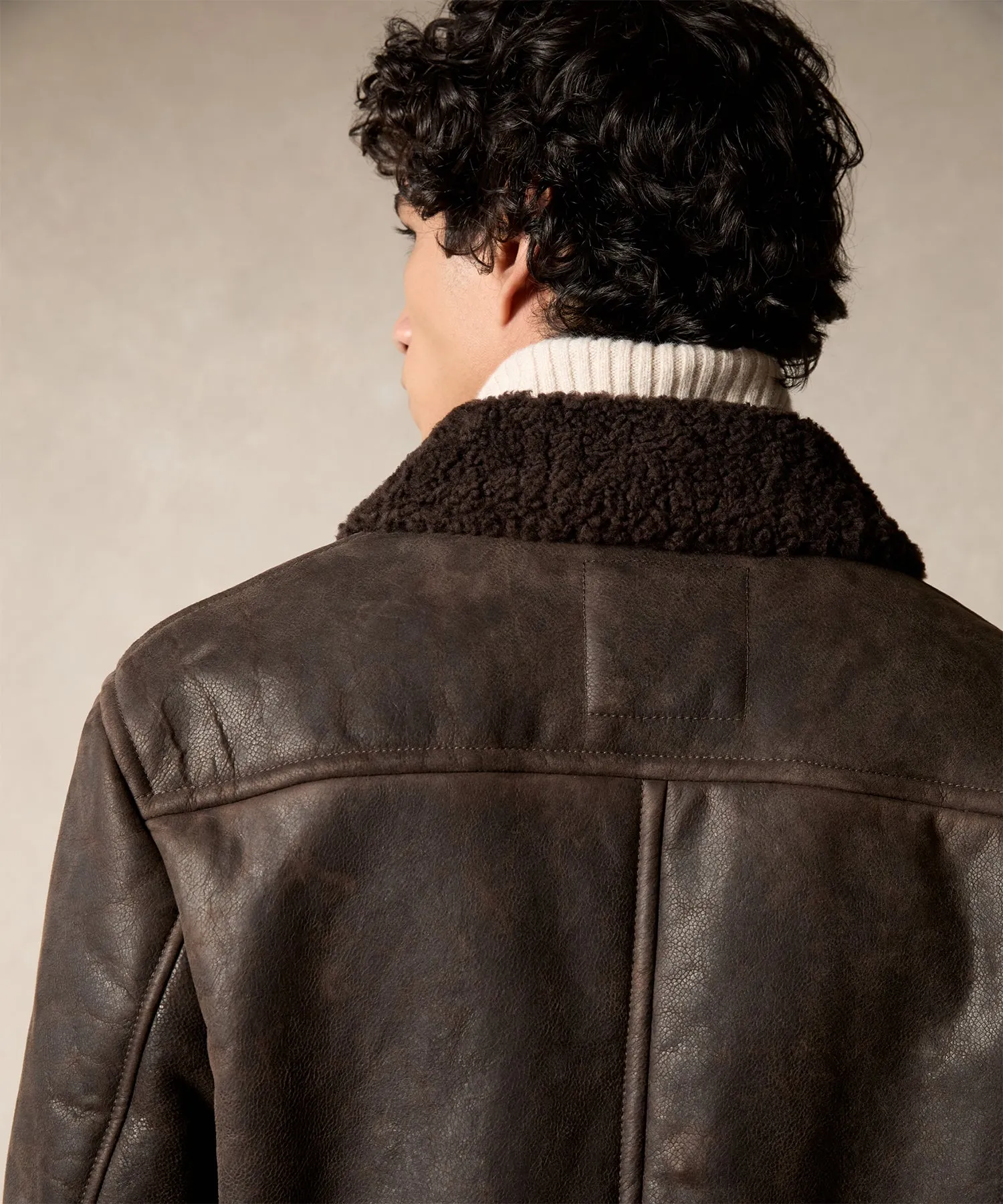 Shearling Chore Jacket in Brown