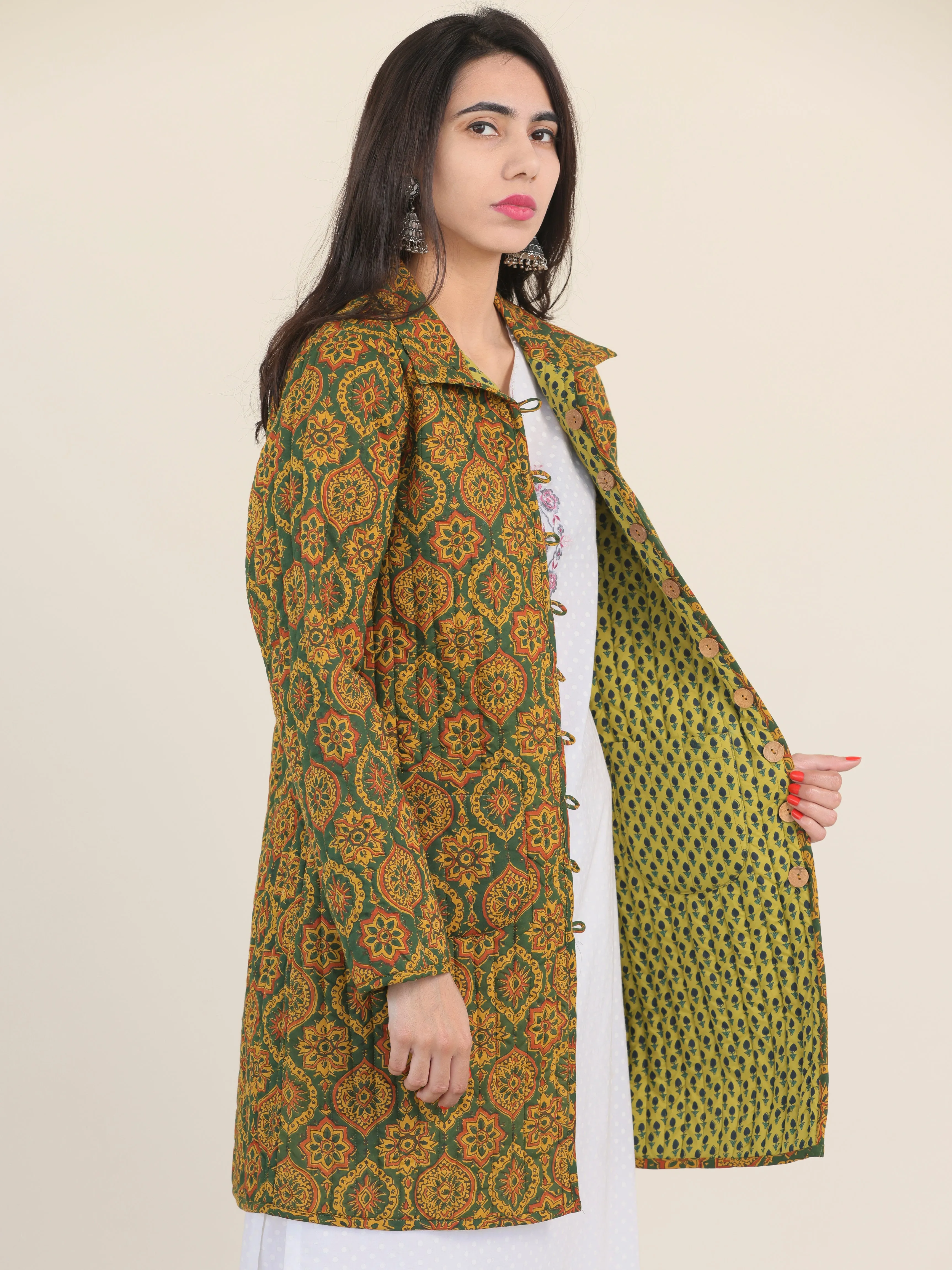 Shishir Manal Ajrakh Quilted Reversible Jacket